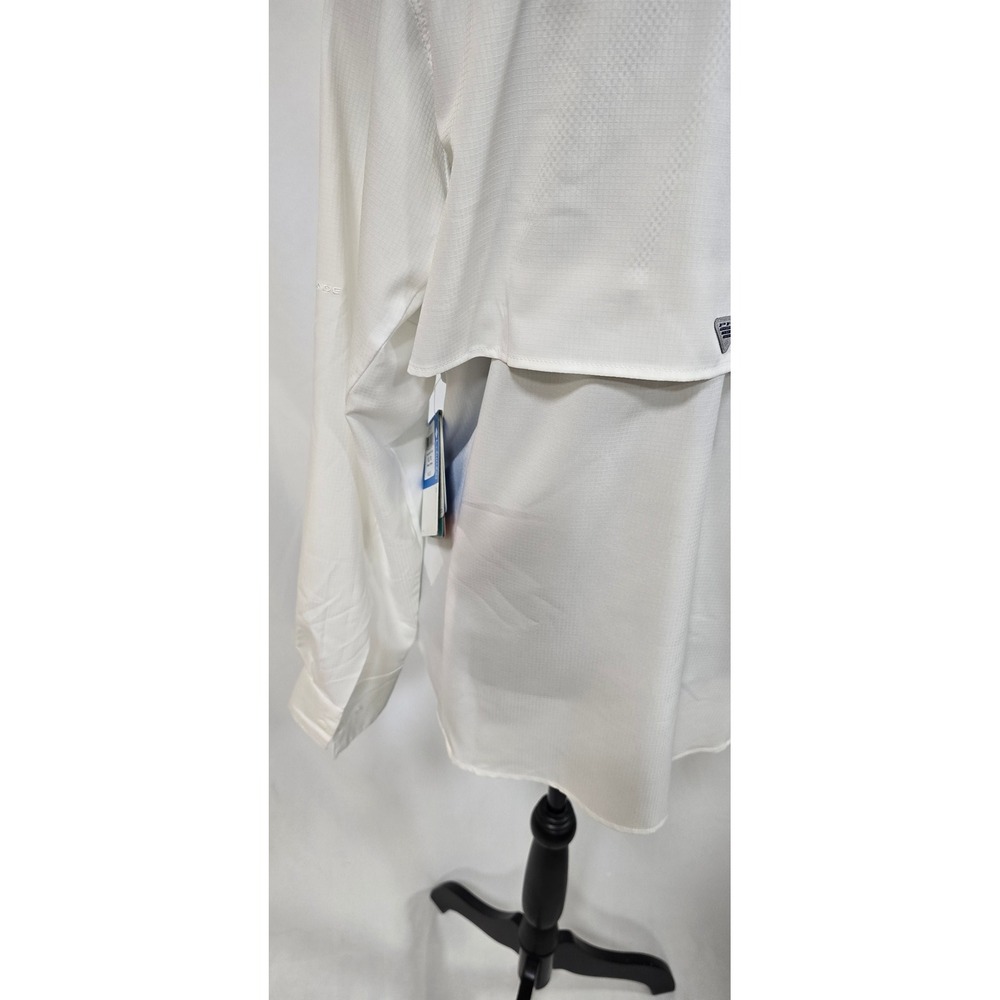 Columbia women XL PFG Tamiami II long sleeve shirt white gorpcore hiking outdoor - Picture 8 of 9
